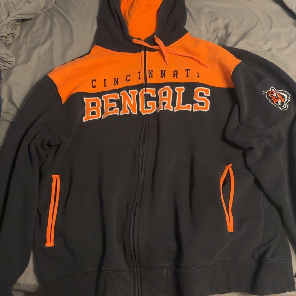 NFL Bengals Team Apparel Black and Orange Hoodie